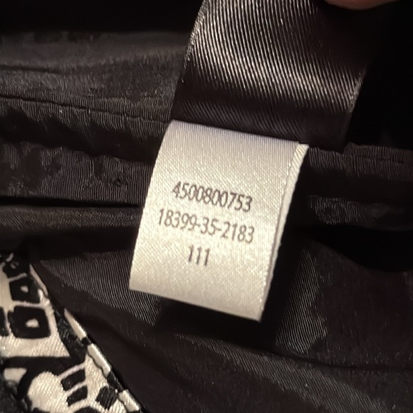 WHBM Black and White Print Satin Strapless Dress Size 12 - Picture 11 of 14